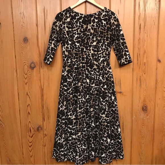 Dresses & Skirts - Animal print midi dress with wide circle skirt